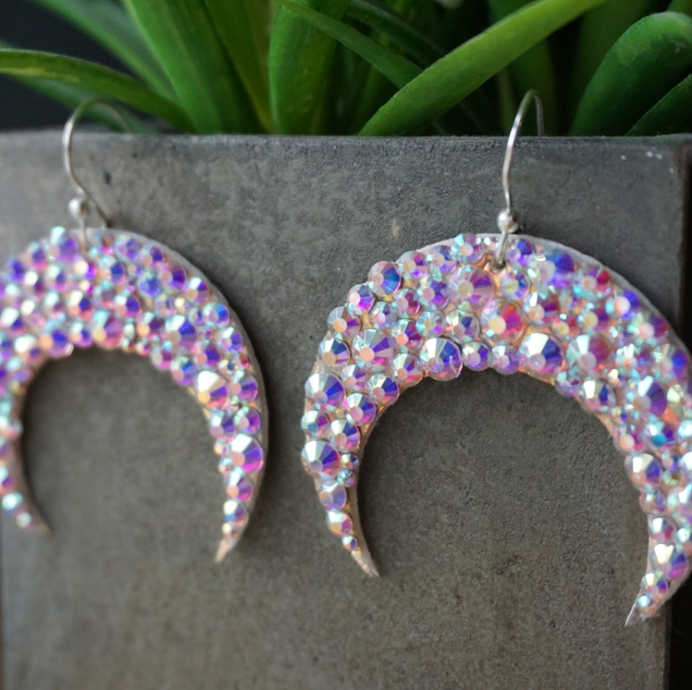 Moon Crystal Earrings - Picture 1 of 3